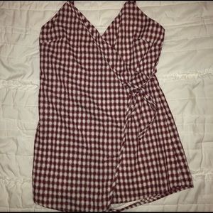 Wrap romper in Red Gingham